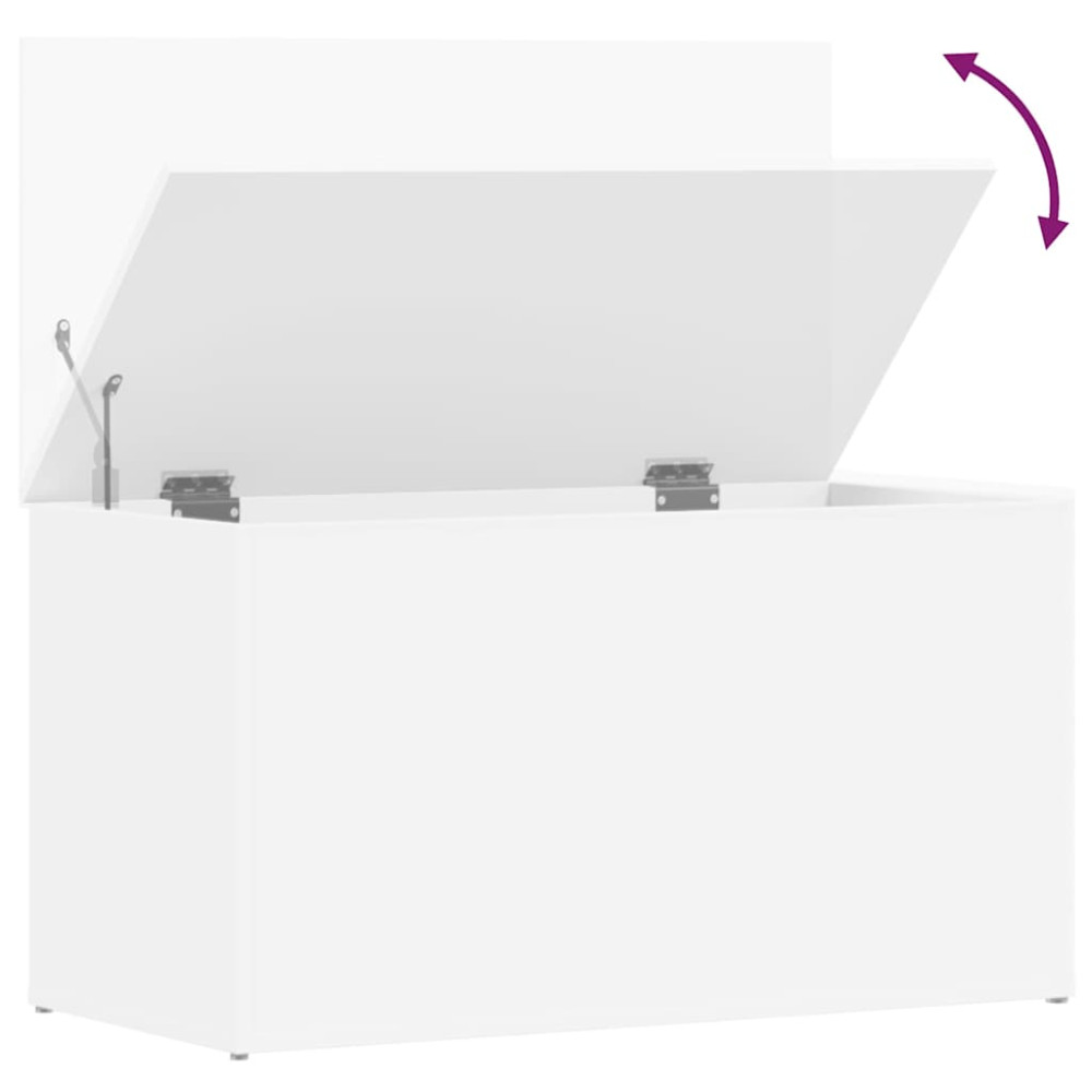 Produktbild för Förvaringskista vit 84x42x46 cm konstruerat trä
