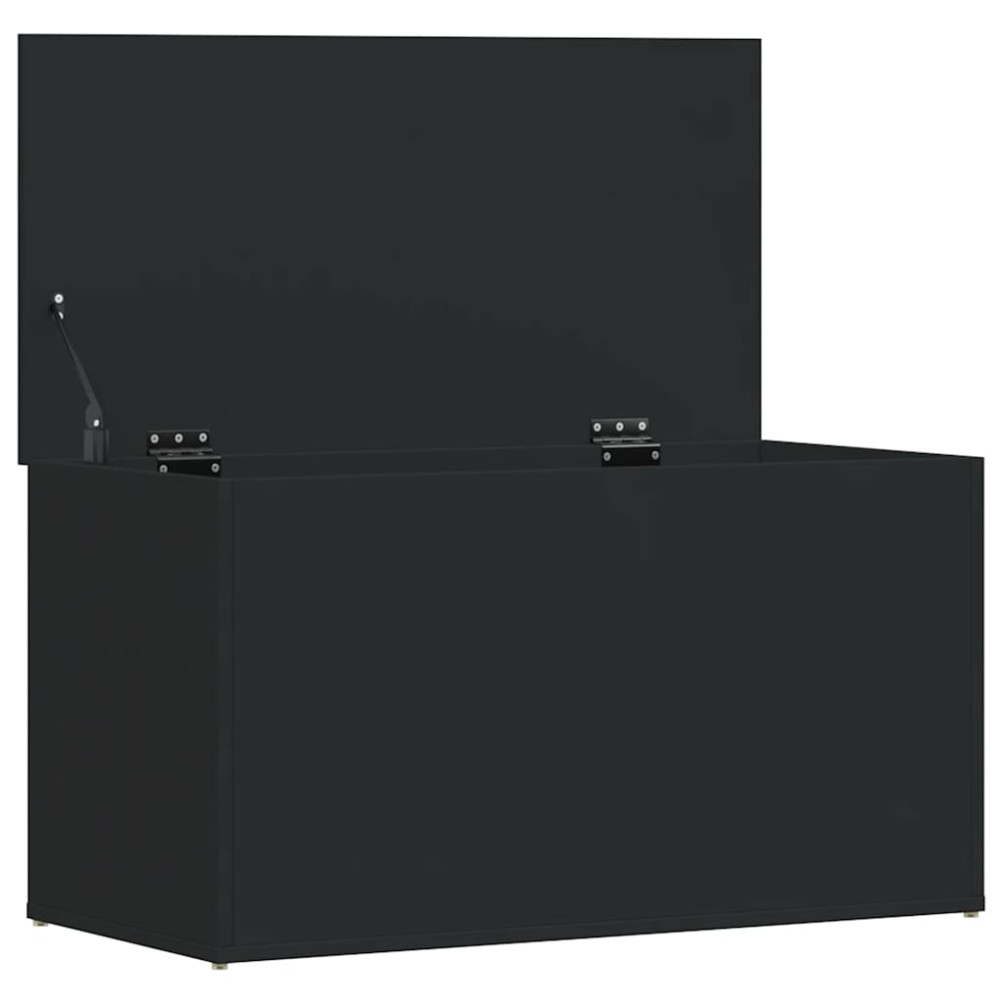 Produktbild för Förvaringskista svart 84x42x46 cm konstruerat trä