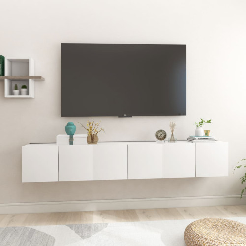 vidaXL Väggmonterade TV-skåp 3 st vit 60x30x30 cm