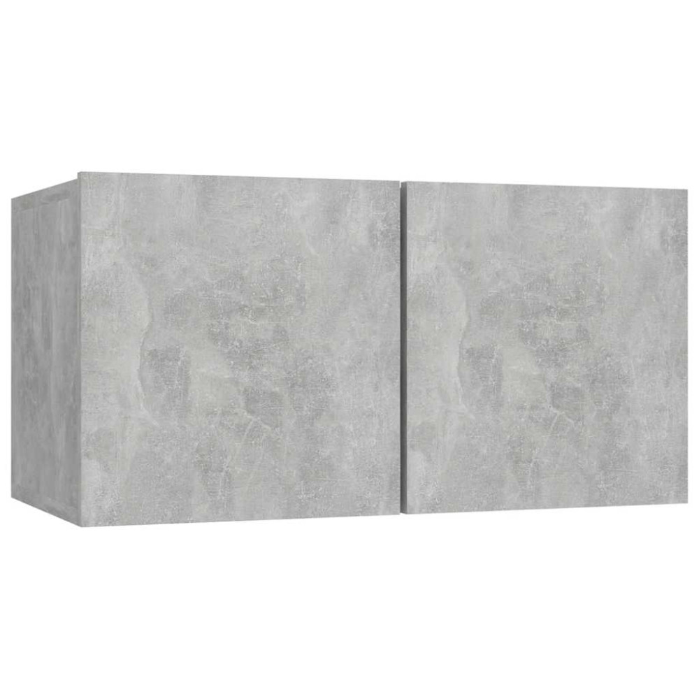 Produktbild för Hängande TV-skåp 2 st betonggrå 60x30x30 cm