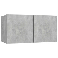 Produktbild för Hängande TV-skåp 2 st betonggrå 60x30x30 cm
