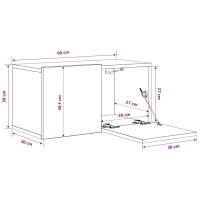 Produktbild för Hängande TV-skåp 2 st betonggrå 60x30x30 cm