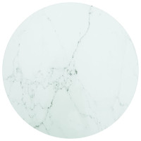 Miniatyr av produktbild för Bordsskiva vit Ø40x0,8 cm härdat glas med marmortextur