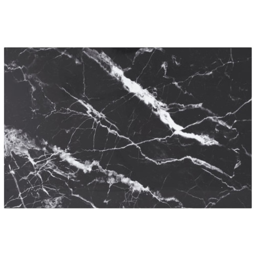 vidaXL Bordsskiva svart 100x62 cm 8 mm härdat glas med marmortextur