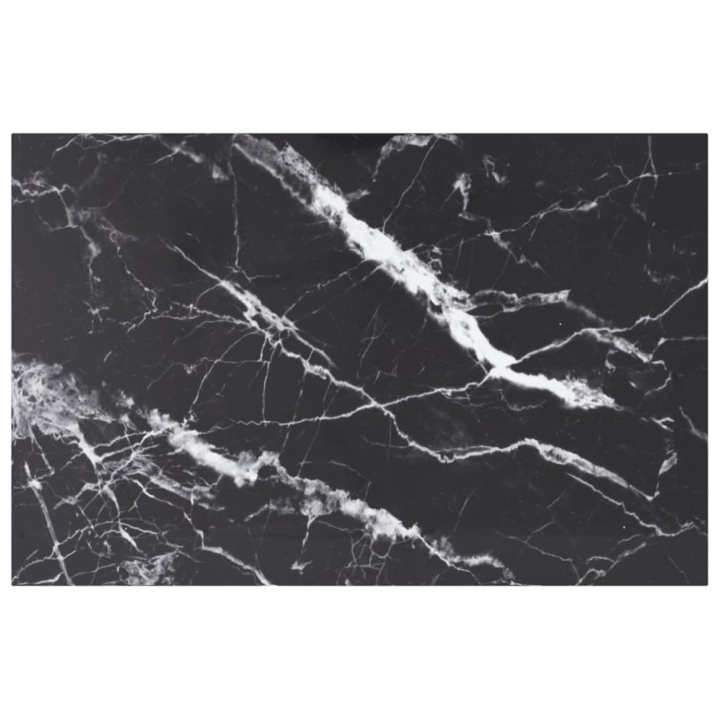 Produktbild för Bordsskiva svart 100x62 cm 8 mm härdat glas med marmortextur