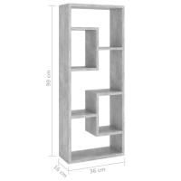 Produktbild för Vägghylla betonggrå 36x16x90 cm konstruerat trä