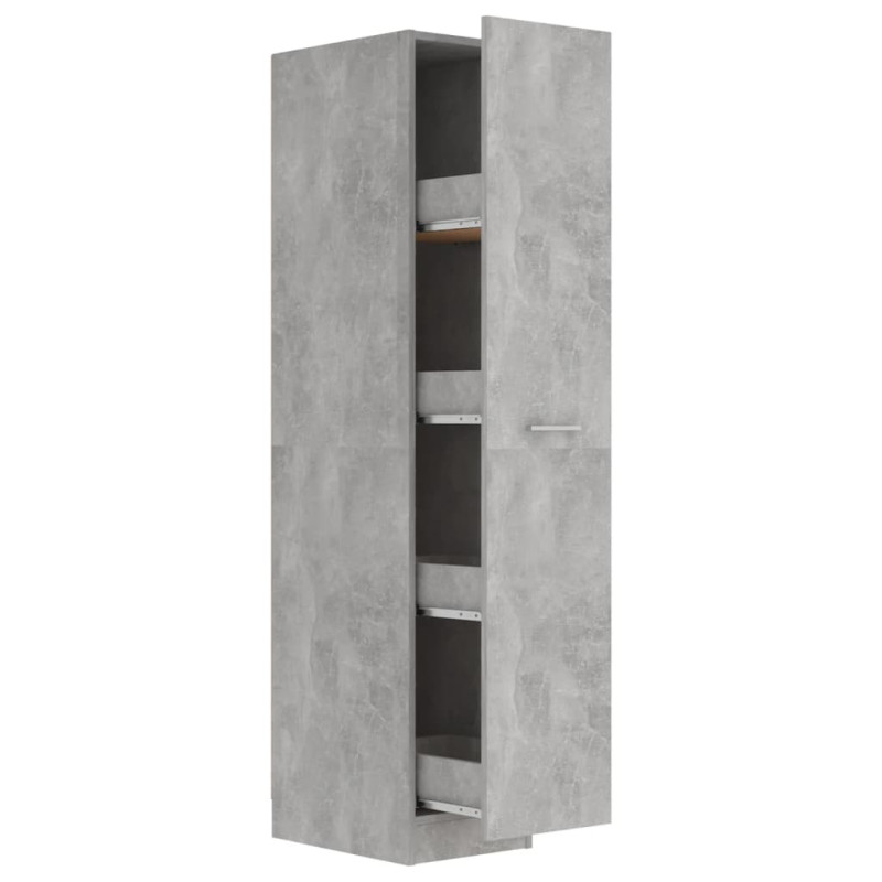 Produktbild för Apoteksskåp betonggrå 30x42,5x150 cm konstruerat trä