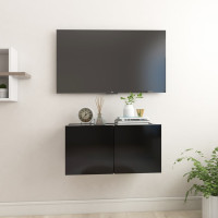 Produktbild för Hängande TV-skåp svart 60x30x30 cm