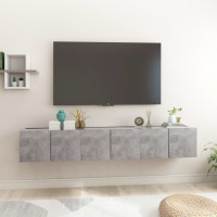 Miniatyr av produktbild för Hängande TV-skåp 3 st betonggrå 60x30x30 cm