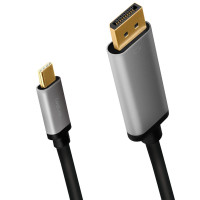 Produktbild för USB-C -> DisplayPort 4K/60Hz Aluminium 1,8m