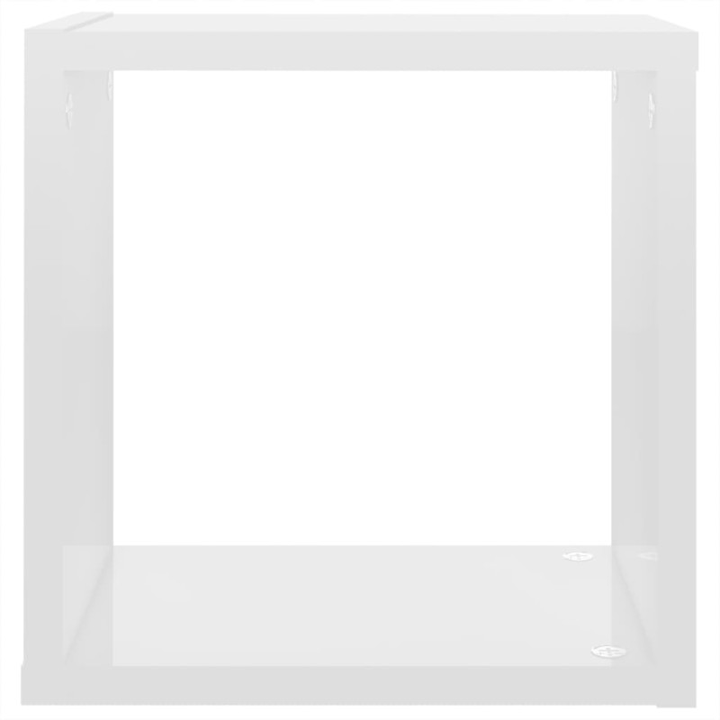 Produktbild för Vägghylla kubformad 6 st vit högglans 26x15x26 cm