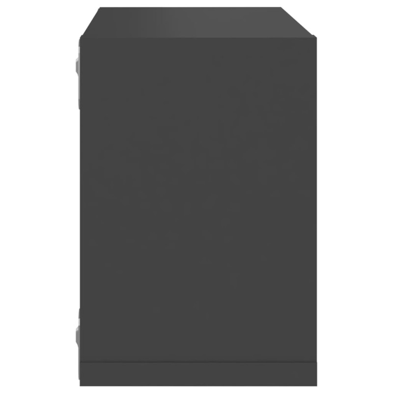 Produktbild för Vägghylla kubformad 6 st grå 22x15x22 cm