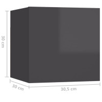 Miniatyr av produktbild för TV-skåp 5 delar grå högglans spånskiva