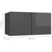 Miniatyr av produktbild för TV-skåp 5 delar grå högglans spånskiva