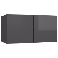 Miniatyr av produktbild för TV-skåp 4 delar grå högglans spånskiva