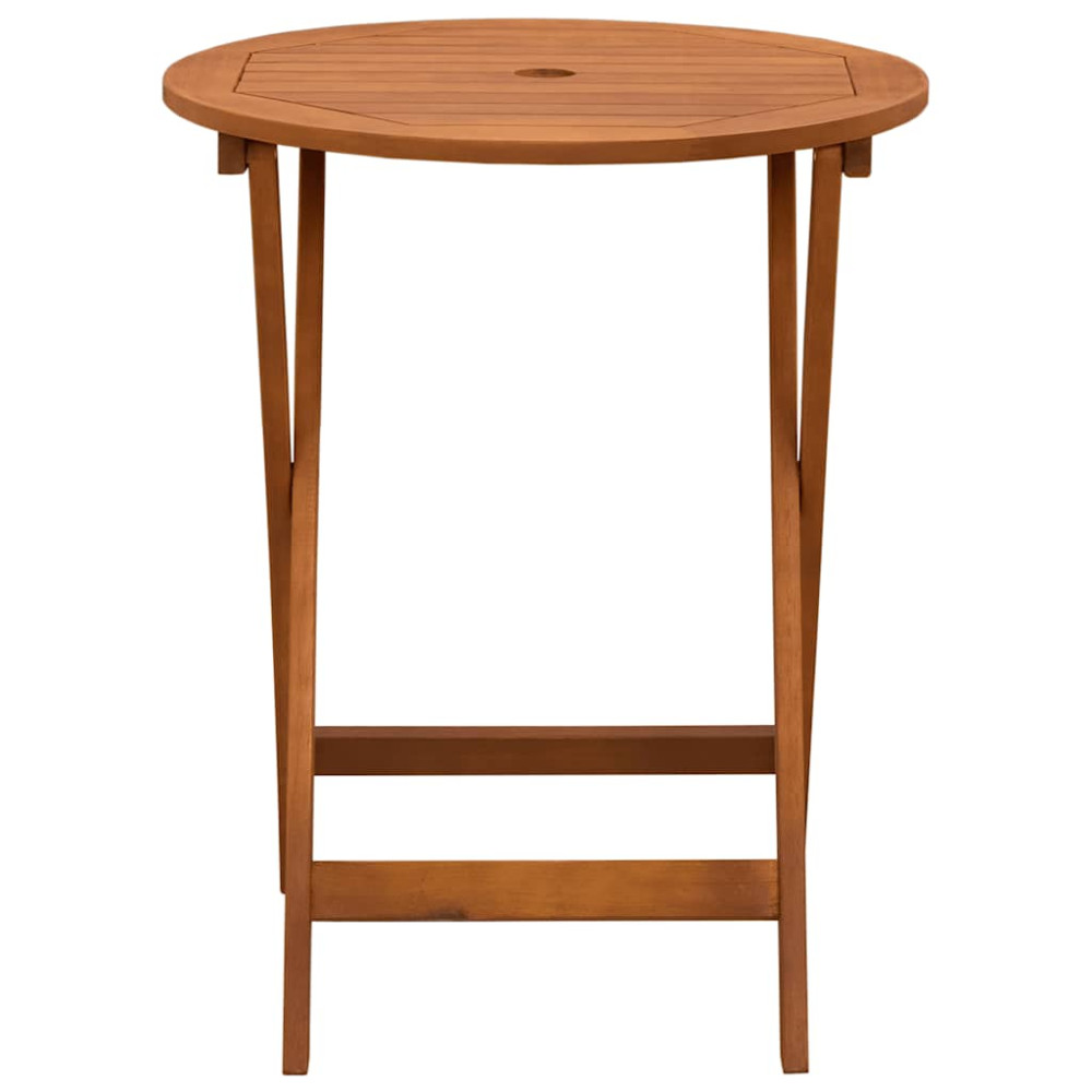 Produktbild för Hopfällbart trädgårdsbord Ø60x75 cm massivt eukalyptusträ