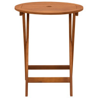 Produktbild för Hopfällbart trädgårdsbord Ø60x75 cm massivt eukalyptusträ