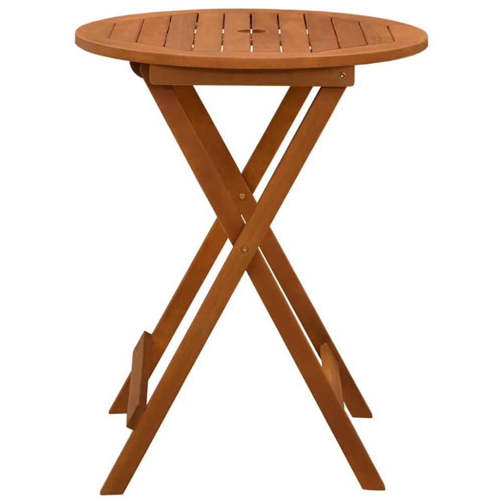 Produktbild för Hopfällbart trädgårdsbord Ø60x75 cm massivt eukalyptusträ