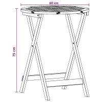 Produktbild för Hopfällbart trädgårdsbord Ø60x75 cm massivt eukalyptusträ