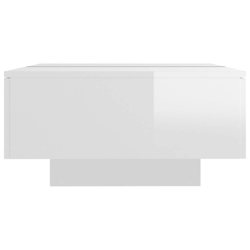 Produktbild för Soffbord vit högglans 90x60x31 cm spånskiva