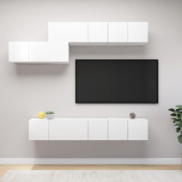 Produktbild för TV-skåp 7 delar vit konstruerat trä