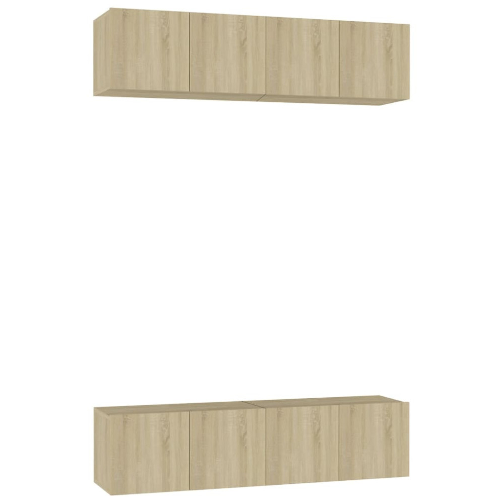 Produktbild för TV-skåp 4 st sonoma-ek 60x30x30 cm konstruerat trä