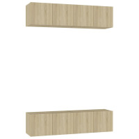 Produktbild för TV-skåp 4 st sonoma-ek 60x30x30 cm konstruerat trä