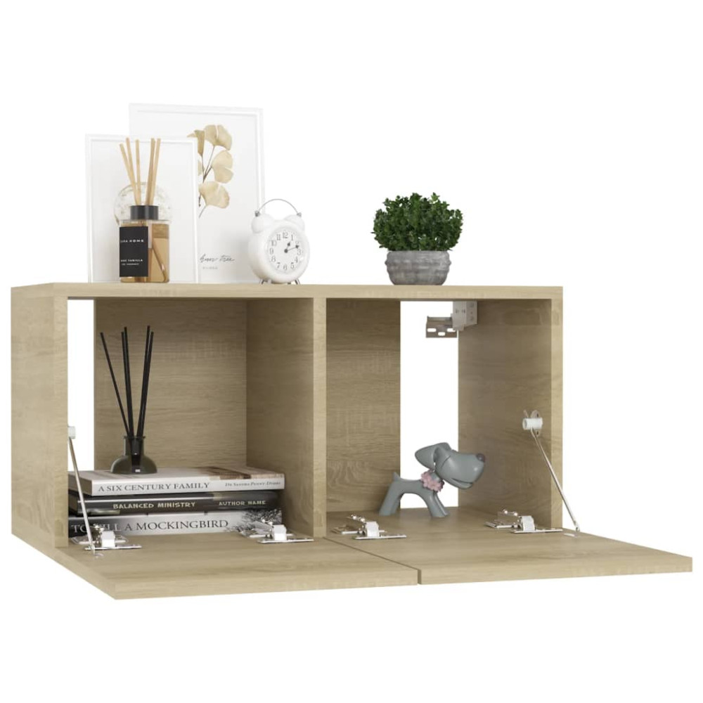 Produktbild för TV-skåp 4 st sonoma-ek 60x30x30 cm konstruerat trä
