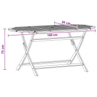 Produktbild för Hopfällbart trädgårdsbord 160x85x75 cm massivt eukalyptusträ