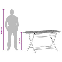 Produktbild för Hopfällbart trädgårdsbord 160x85x75 cm massivt eukalyptusträ