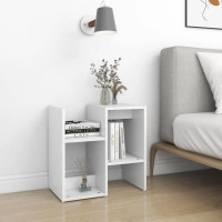 Miniatyr av produktbild för Sängbord 2 st vit 50x30x51,5 cm konstruerat trä