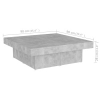 Produktbild för Soffbord betonggrå 90x90x28 cm konstruerat trä
