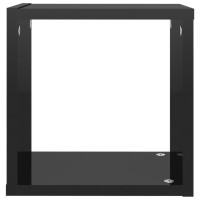 Produktbild för Vägghylla kubformad 6 st svart högglans 26x15x26 cm