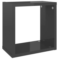 Produktbild för Vägghylla kubformad 6 st grå högglans 26x15x26 cm