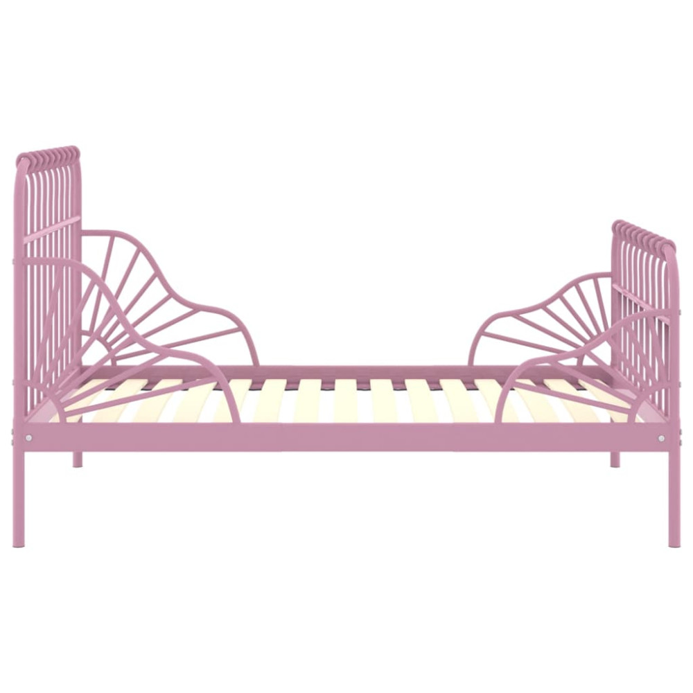 Produktbild för Utdragbar sängram rosa metall 80x130/200 cm