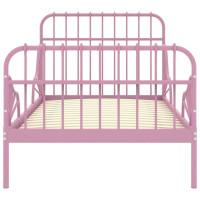 Produktbild för Utdragbar sängram rosa metall 80x130/200 cm
