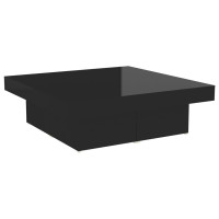 Miniatyr av produktbild för Soffbord svart högglans 90x90x28 cm konstruerat trä