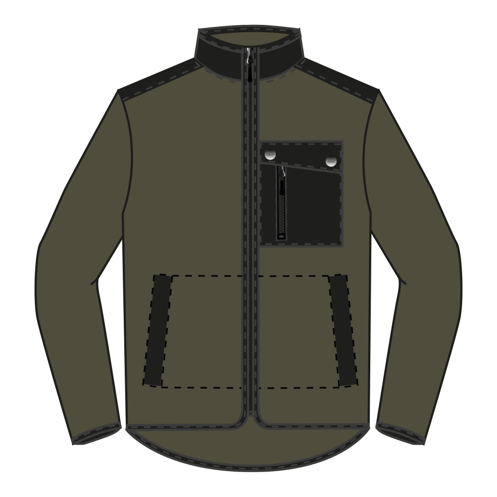 Produktbild för 428 Paul fleece ms Dk Olive Herr