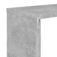 Produktbild för Vägghyllor 2 st betonggrå 100x15x20 cm konstruerat trä