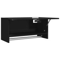 Produktbild för Garderob svart 70x32,5x35 cm konstruerat trä
