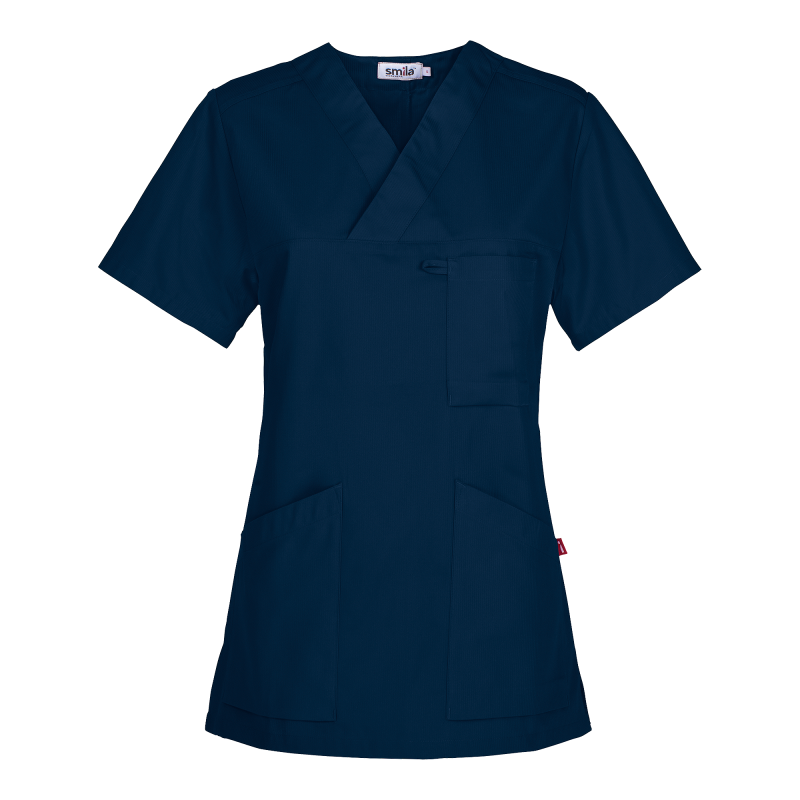 Produktbild för 70102 Alva v-blouse w Ocean Blue Dam