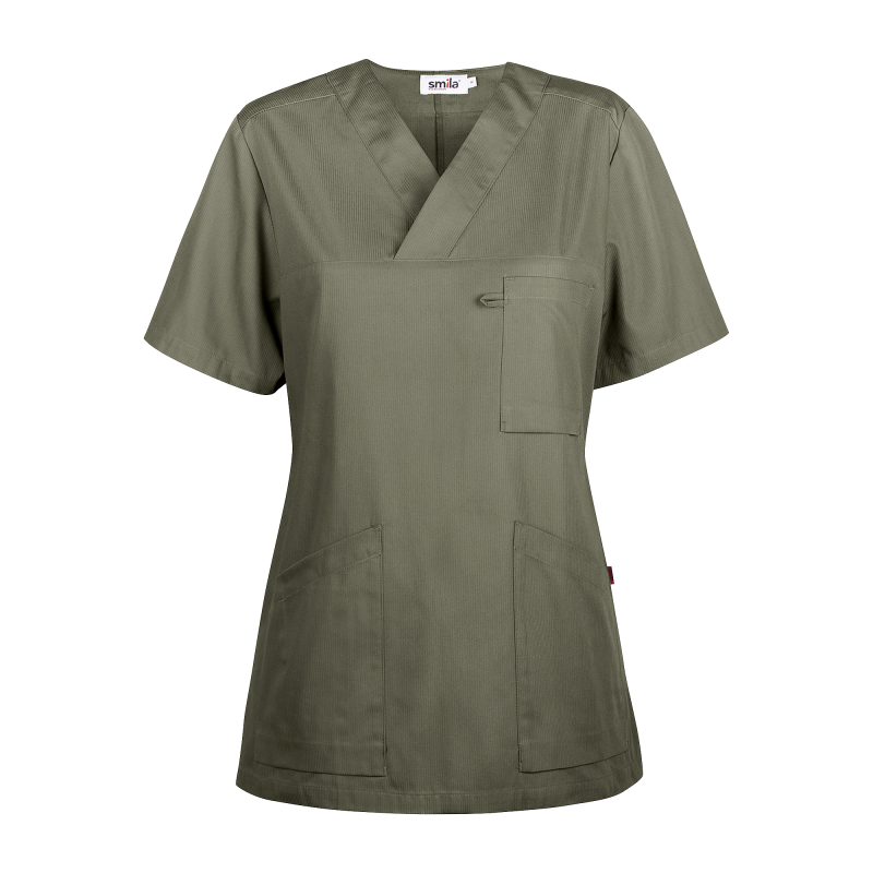 Produktbild för 70102 Alva v-blouse w Army Green Dam