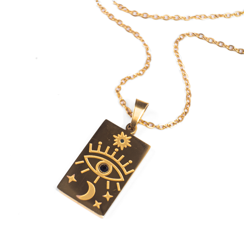 Produktbild för Golden Eye Necklace - 18K gold plated