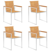 Produktbild för Trädgårdsstolar med dynor 4 st massiv teak