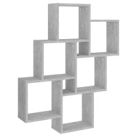 Miniatyr av produktbild för Vägghylla kubformad betonggrå 78x15x93 cm konstruerat trä