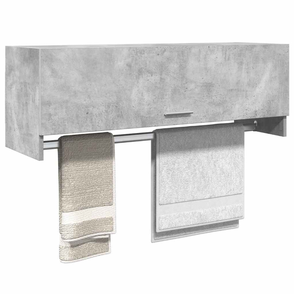 Produktbild för Garderob betonggrå 100x32,5x35 cm konstruerat trä