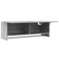 Produktbild för Garderob betonggrå 100x32,5x35 cm konstruerat trä