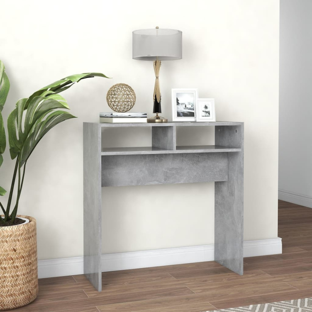 Produktbild för Konsolbord betonggrå 78x30x80 cm konstruerat trä