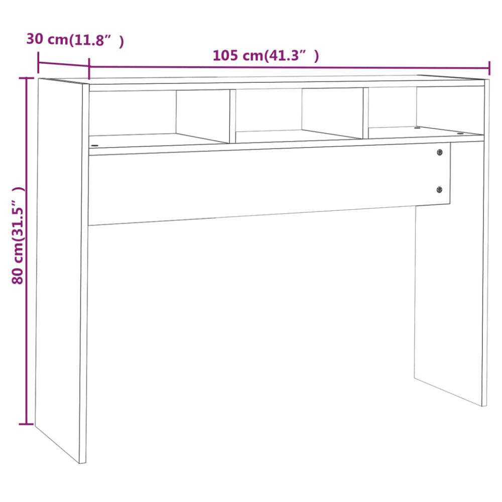Produktbild för Avlastningsbord sonoma ek 105x30x80 cm konstruerat trä