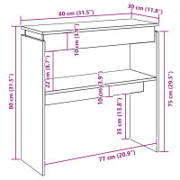Produktbild för Avlastningsbord sonoma ek 80x30x80 cm konstruerat trä